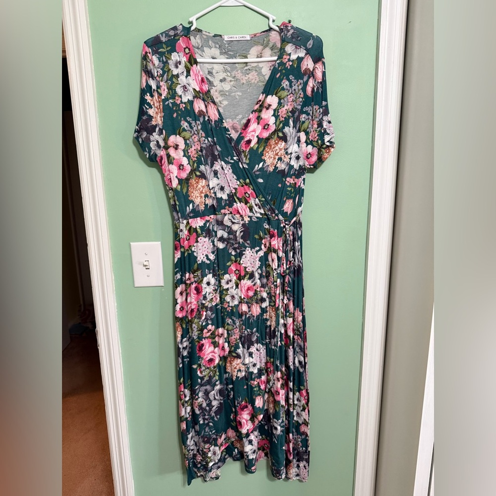 Floral V-Neck Wrap Dress